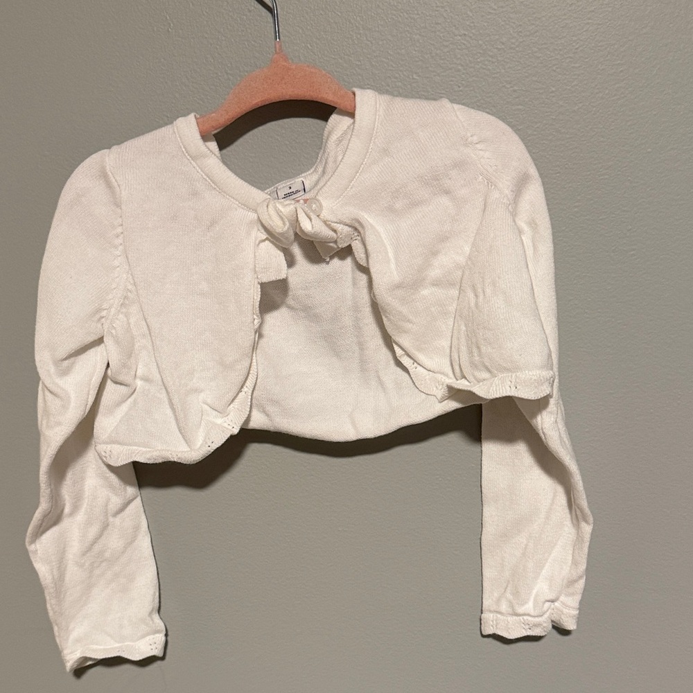 Janie and Jack Cream Button Cardigan